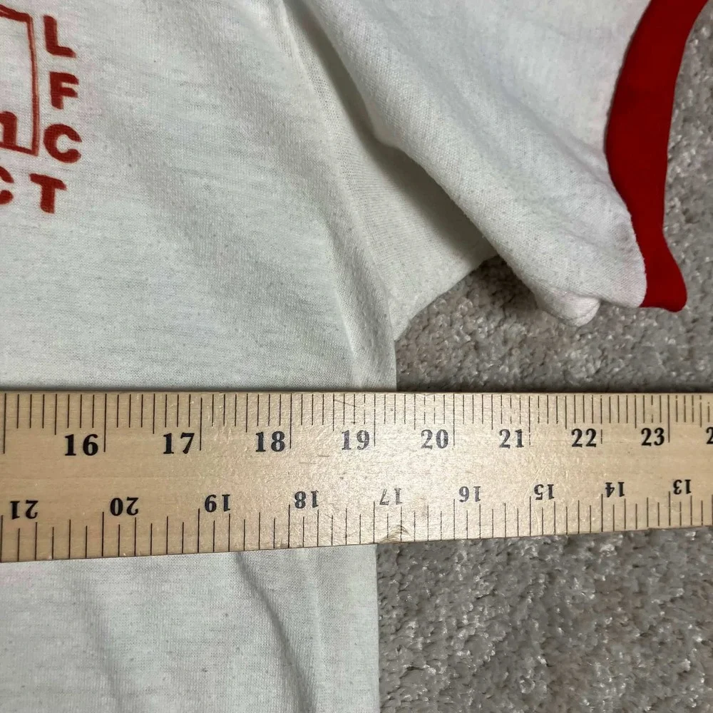 Vintage 70s Russell Athletic BSA Pathfinder District Ringer T Shirt White Red M - Picture 10 of 13